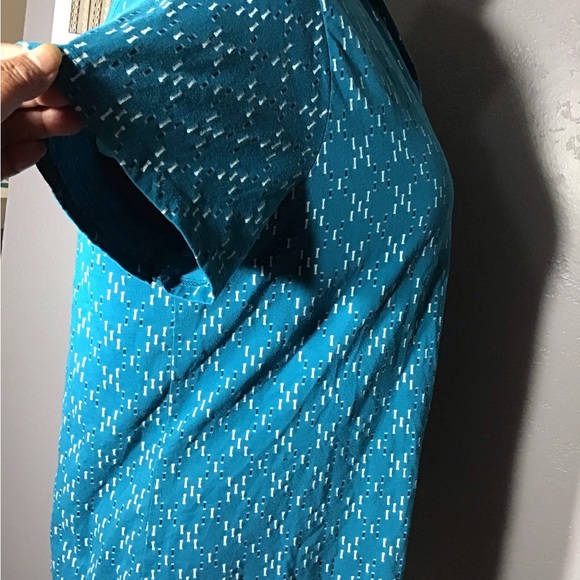 Riders By Lee Women’s Top Size 2X Color Blue/White Short Sleeve 100% Cotton. - Picture 5 of 12